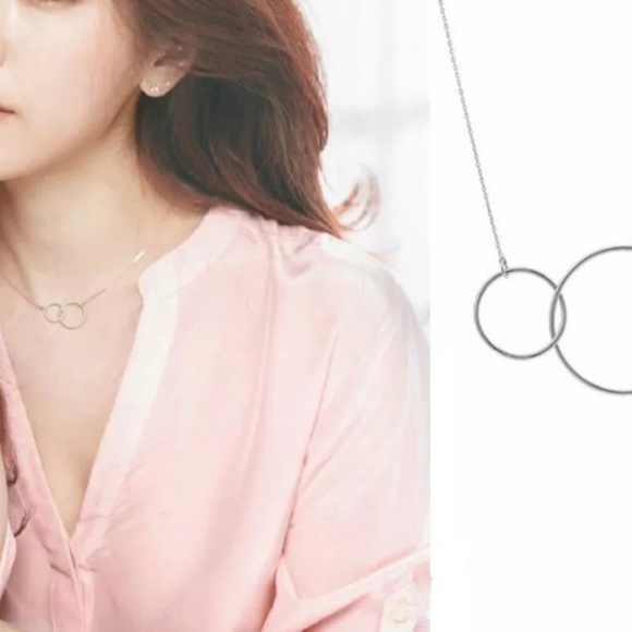Jewelry - 925 Sterling Silver Double Circle Dainty Necklace
